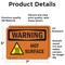 Signmission Hot Surface Sign, 5 in H x 7 in W, Vinyl Decal, Hot Surface With Symbol OS-2PACK-WS-D-57-L-12188 - alternate 5